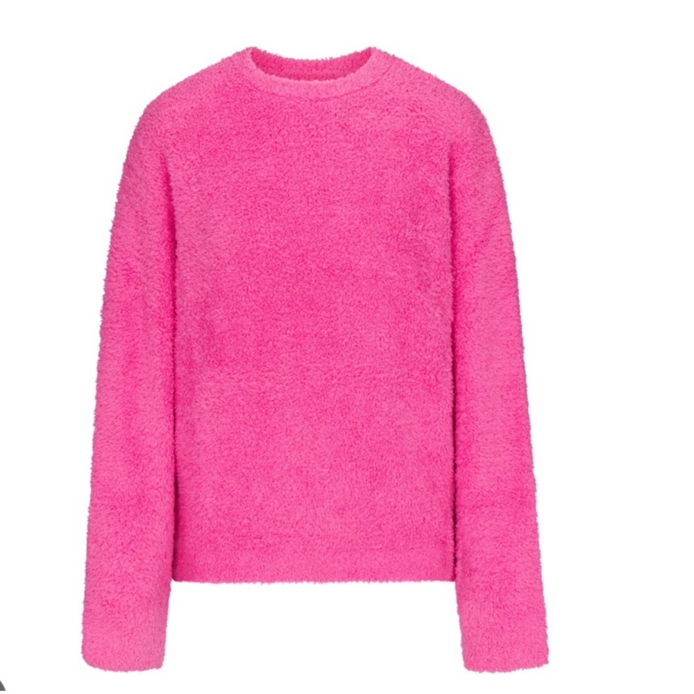 Skims Cozy Knit Sweater Pink XS